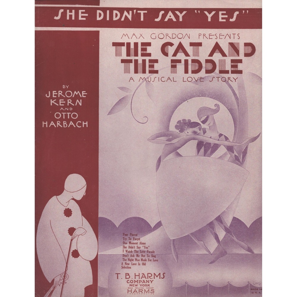 1931 The Cat and the Fiddle She Didn't Say Yes Jerome Kern Sheet Music - Picture 1 of 2